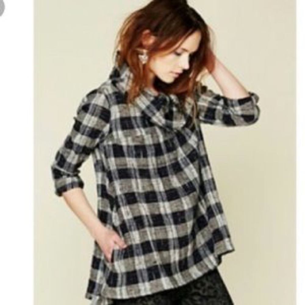 Free People Walk in the Park Plaid Tunic